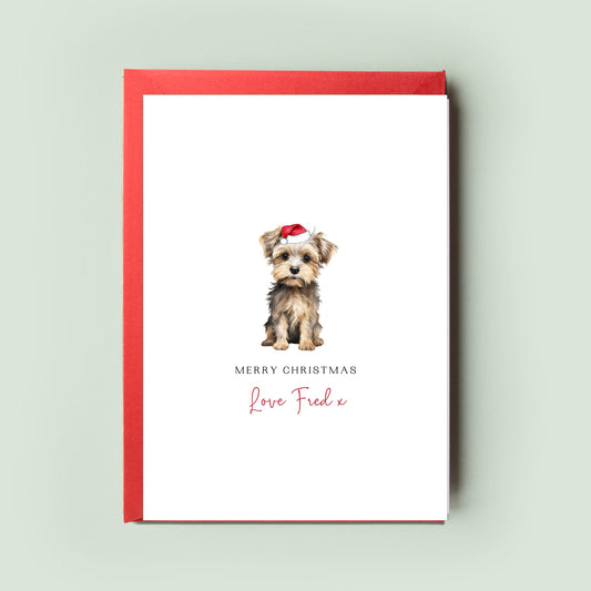 Morkie Dog Personalised Dog Christmas Card, For the Dog, From the Dog, Pet Christmas Card, Dog Card, Dog Dad, Dog Mum, Merry Woofmas