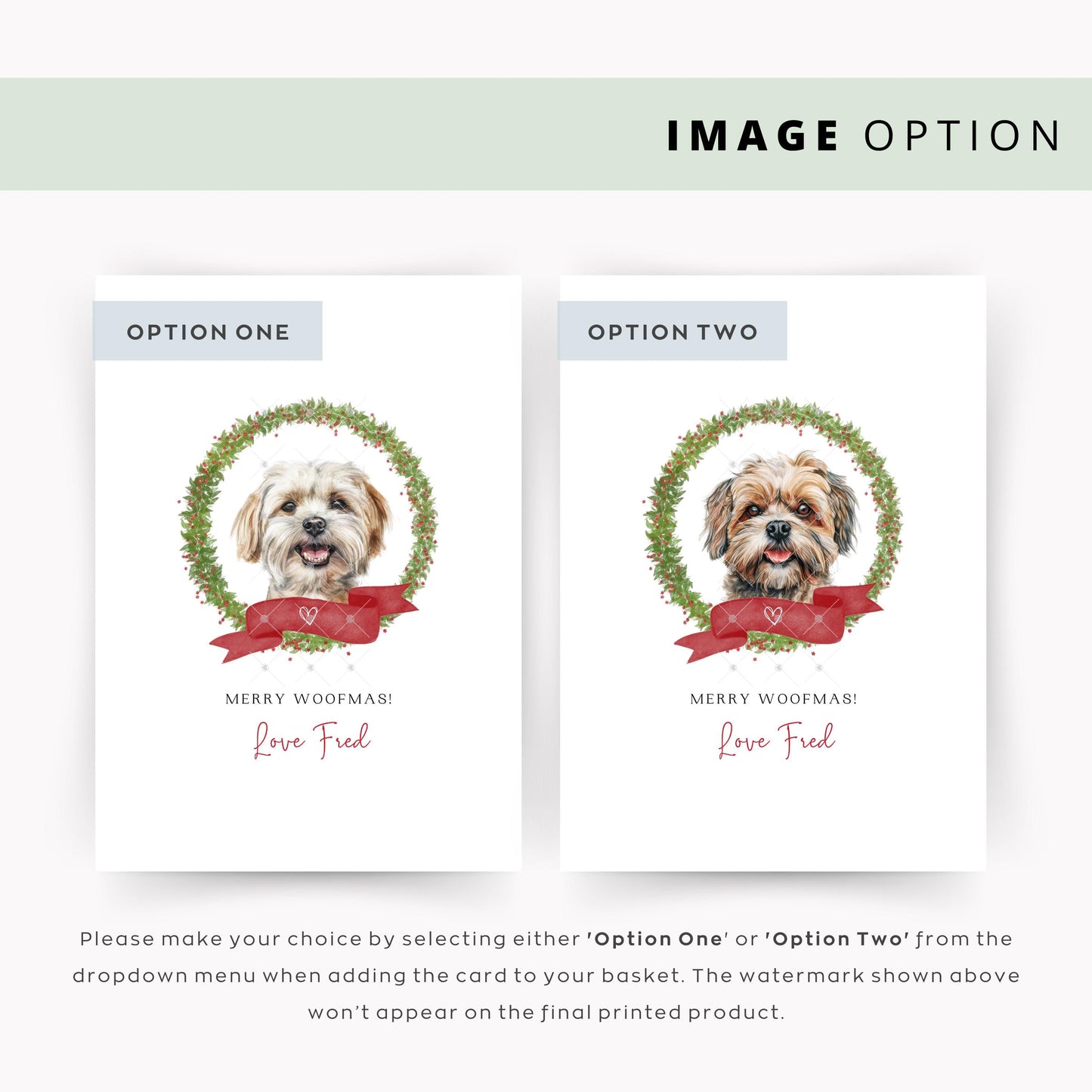 Peekapoo Dog Personalised Dog Christmas Card, For the Dog, From the Dog, Pet Christmas Card, Dog Card, Dog Dad, Dog Mum, Merry Woofmas Card