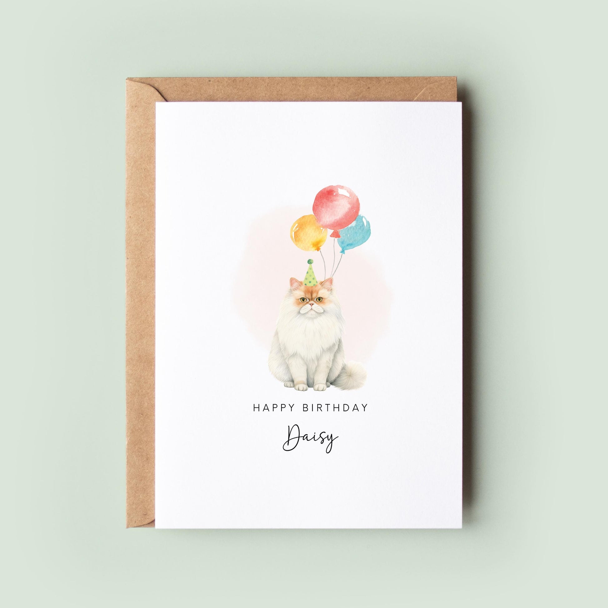 Persian Cat Birthday Card from the Pet Cat for Cat Dad or Cat Mum