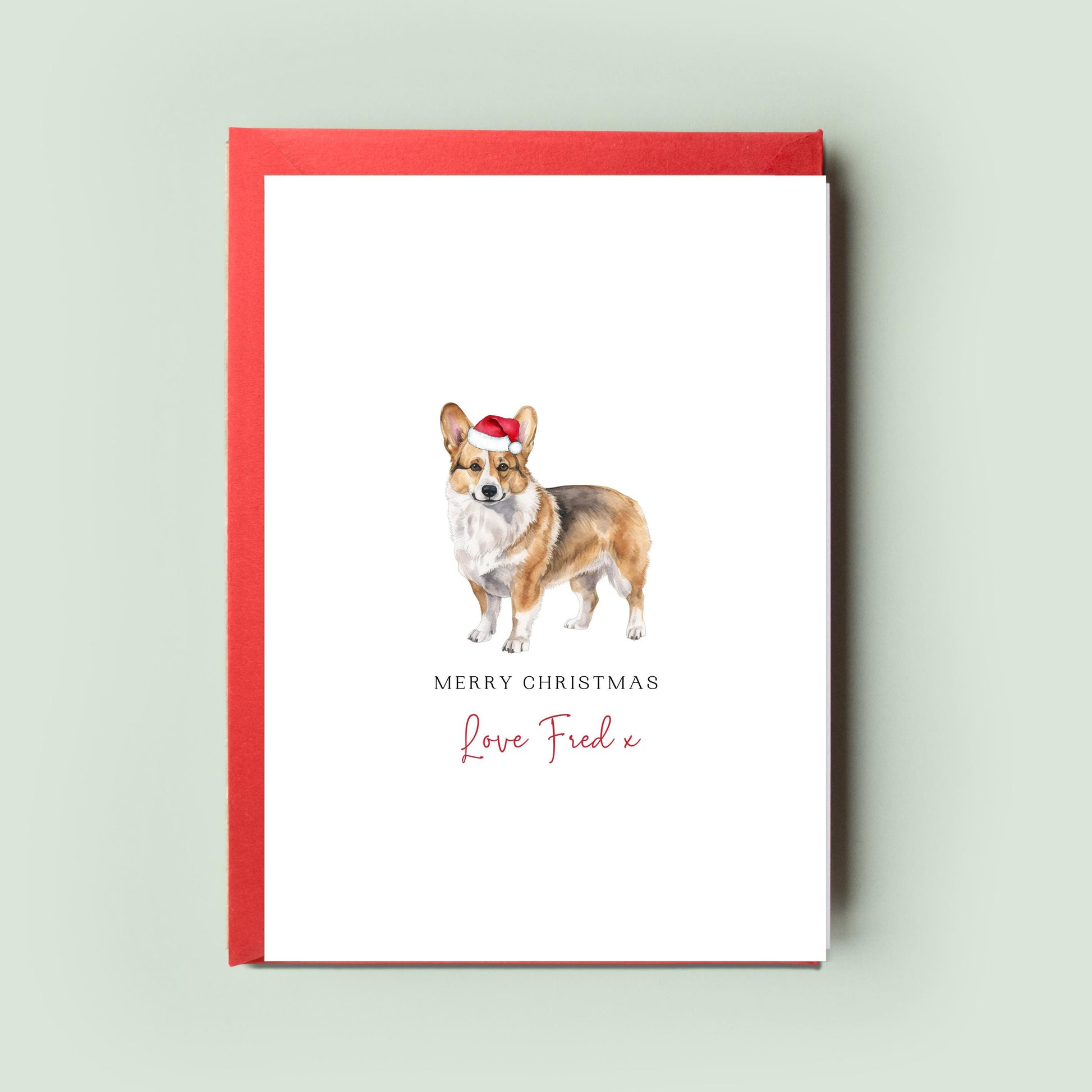 Pembroke Welsh Corgi Personalised Dog Christmas Card, For the Dog, From the Dog, Pet Christmas Card, Dog Card, Dog Dad Card, Dog Mum Card