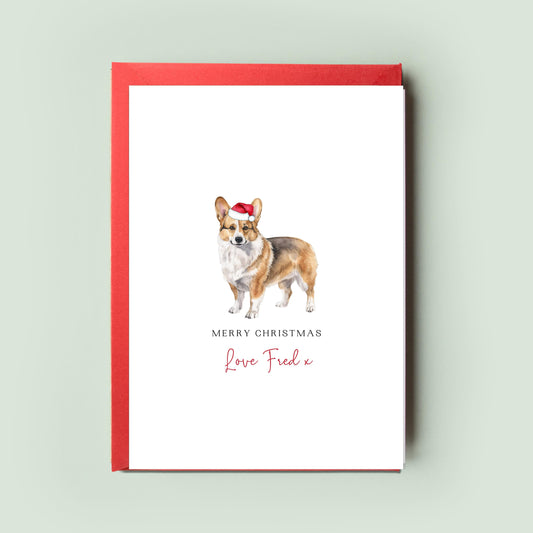 Pembroke Welsh Corgi Personalised Dog Christmas Card, For the Dog, From the Dog, Pet Christmas Card, Dog Card, Dog Dad Card, Dog Mum Card