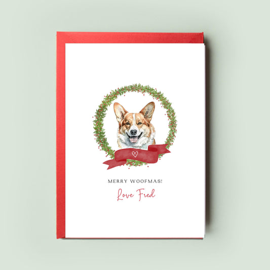 Pembroke Welsh Corgi Personalised Dog Christmas Card, For the Dog, From the Dog, Pet Christmas Card, Dog Card, Dog Dad Card, Dog Mum Card