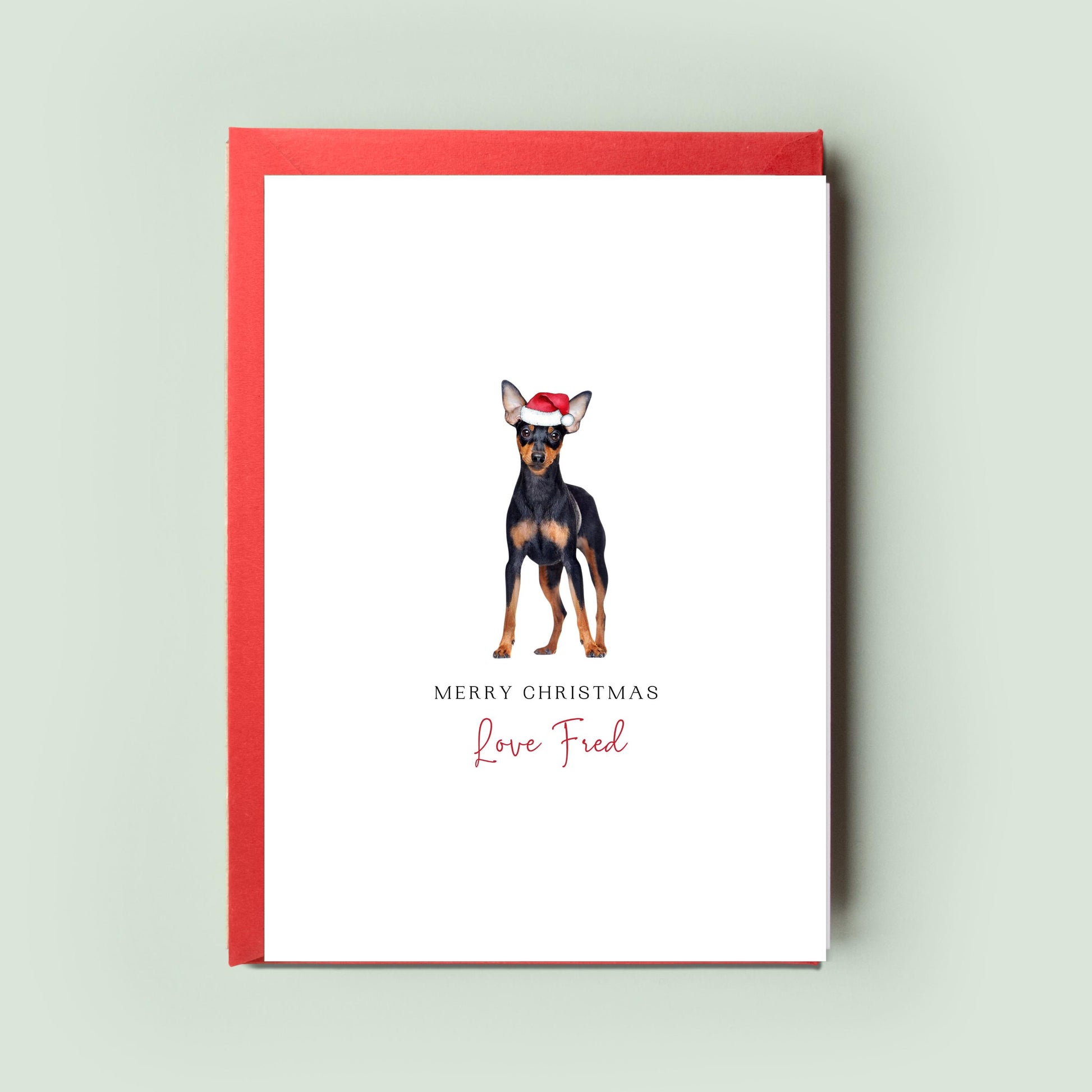 Pincher Dog Christmas Card from the Dog, Christmas Card for Dog Dad, Christmas Card for Dog Mum, Pet Card From the Dog, To The Dog Card