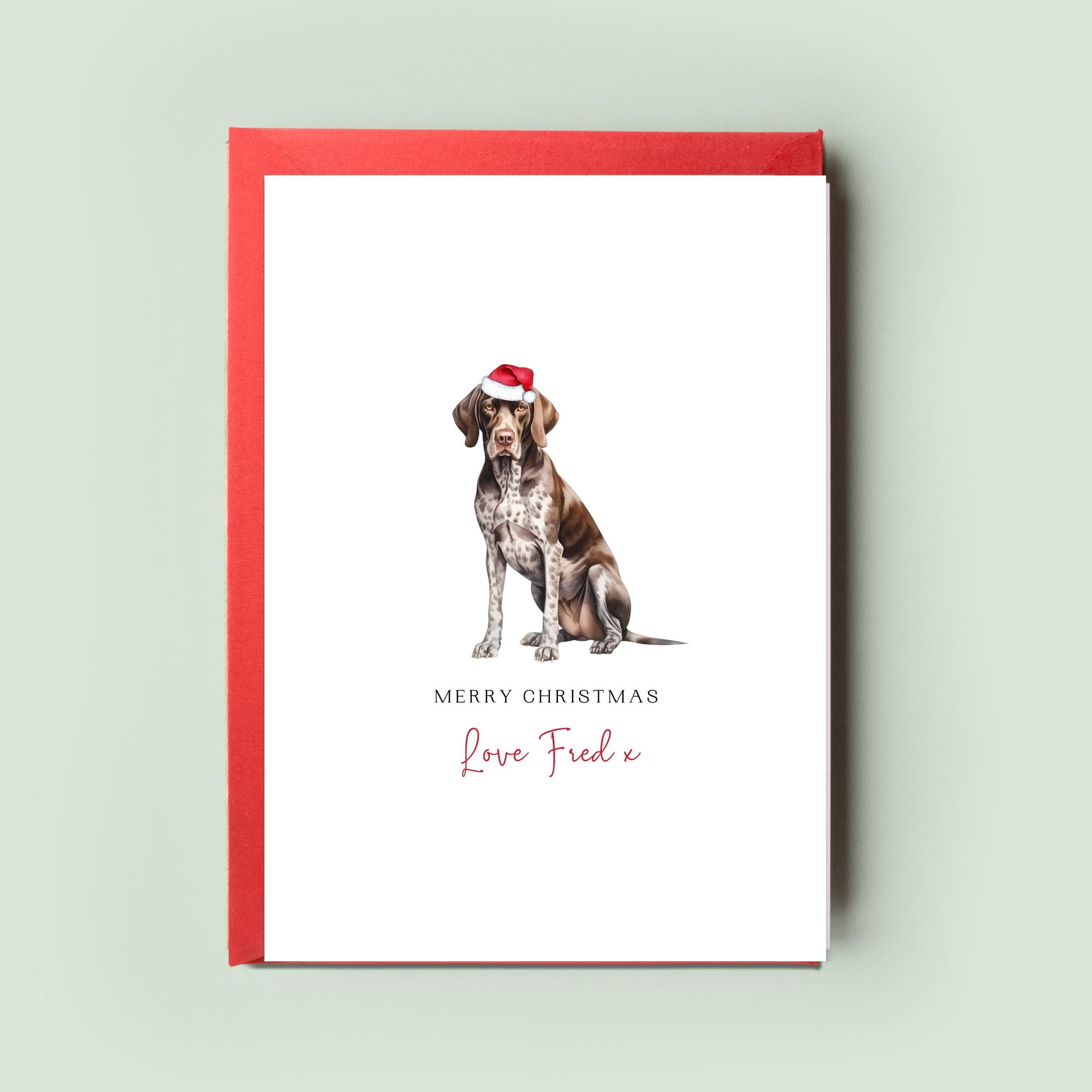 Pointer Dog Christmas Card from the Dog, Christmas Card for Dog Dad, Christmas Card for Dog Mum, Pet Card, Christmas Card to the Dog