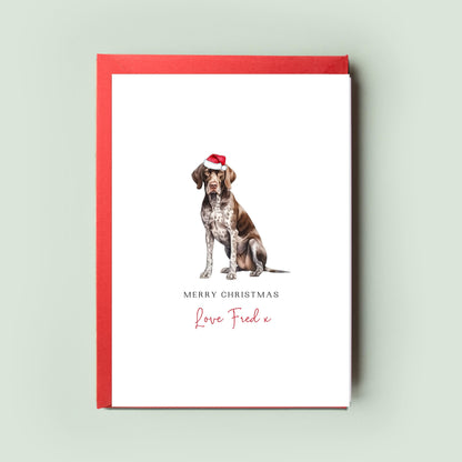 Pointer Dog Christmas Card from the Dog, Christmas Card for Dog Dad, Christmas Card for Dog Mum, Pet Card, Christmas Card to the Dog