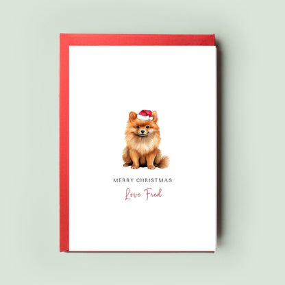 Pomeranian Dog Christmas Card from the Dog, Christmas Card for Dog Dad, Christmas Card for Dog Mum, Pet Card, From the Dog, To the Dog