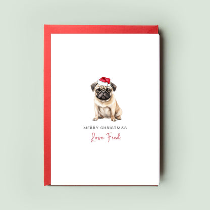 Pug Dog Christmas Card from the Dog, Christmas Card for Dog Dad, Christmas Card for Dog Mum, Pet Card, From the Dog, To the Dog