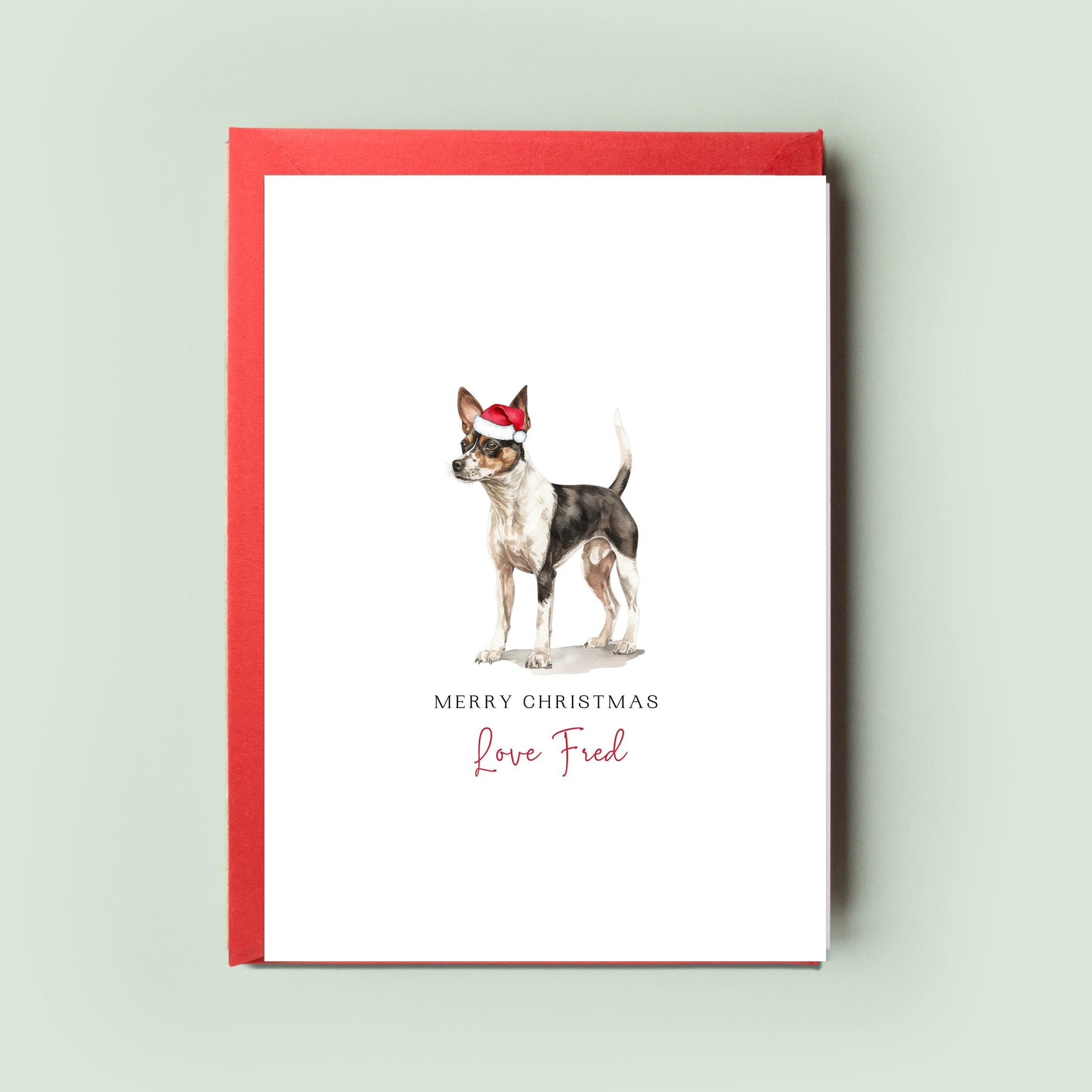 Rat Terrier Christmas Card from the Dog, Christmas Card for Dog Dad, Christmas Card for Dog Mum, Pet Card, From the Dog, Card to the Dog