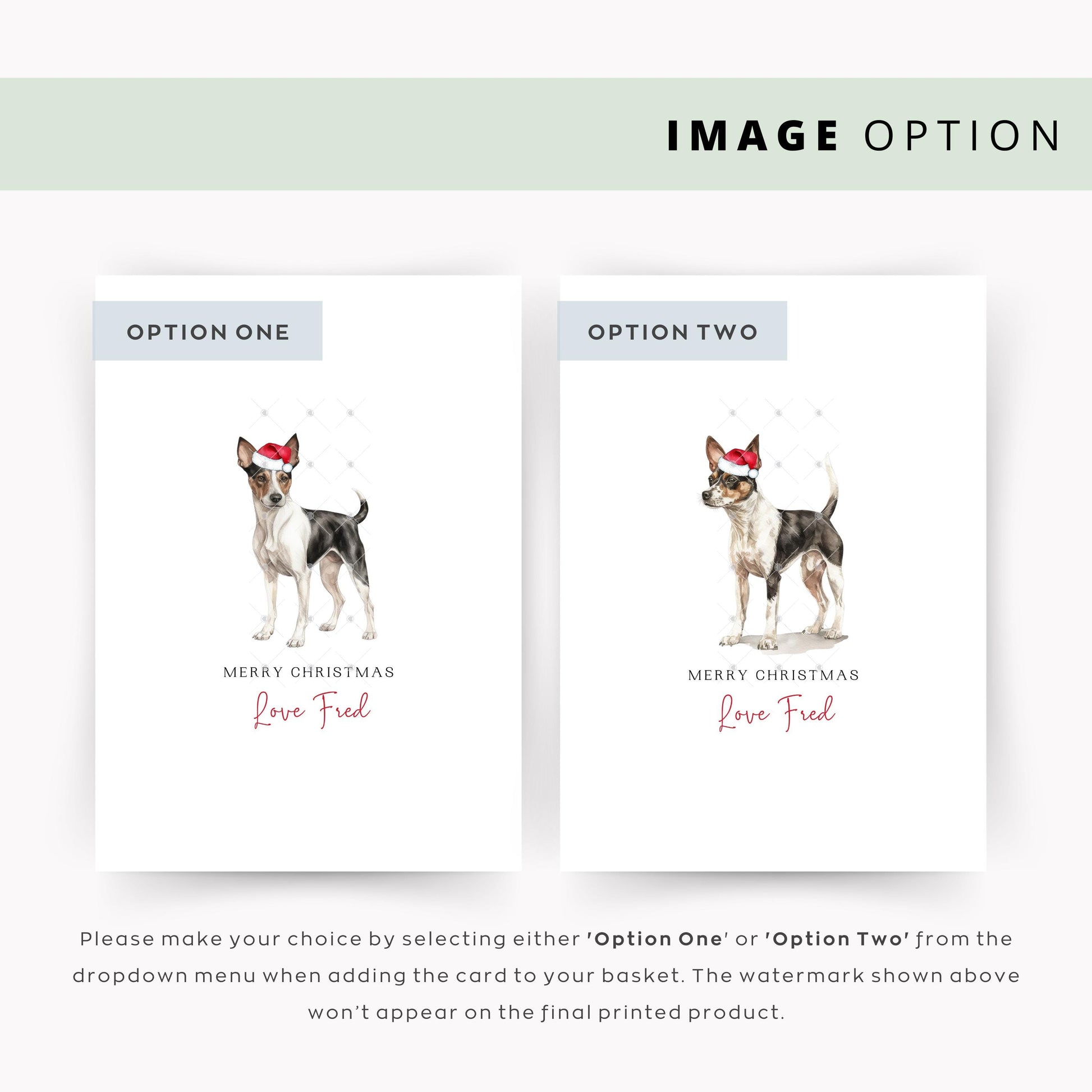 Rat Terrier Christmas Card from the Dog, Christmas Card for Dog Dad, Christmas Card for Dog Mum, Pet Card, From the Dog, Card to the Dog