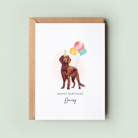 Red Setter Birthday Card from the Dog, Birthday Card for Dog Dad, Birthday Card for Dog Mum, Pet Card, From the Dog, To the Dog