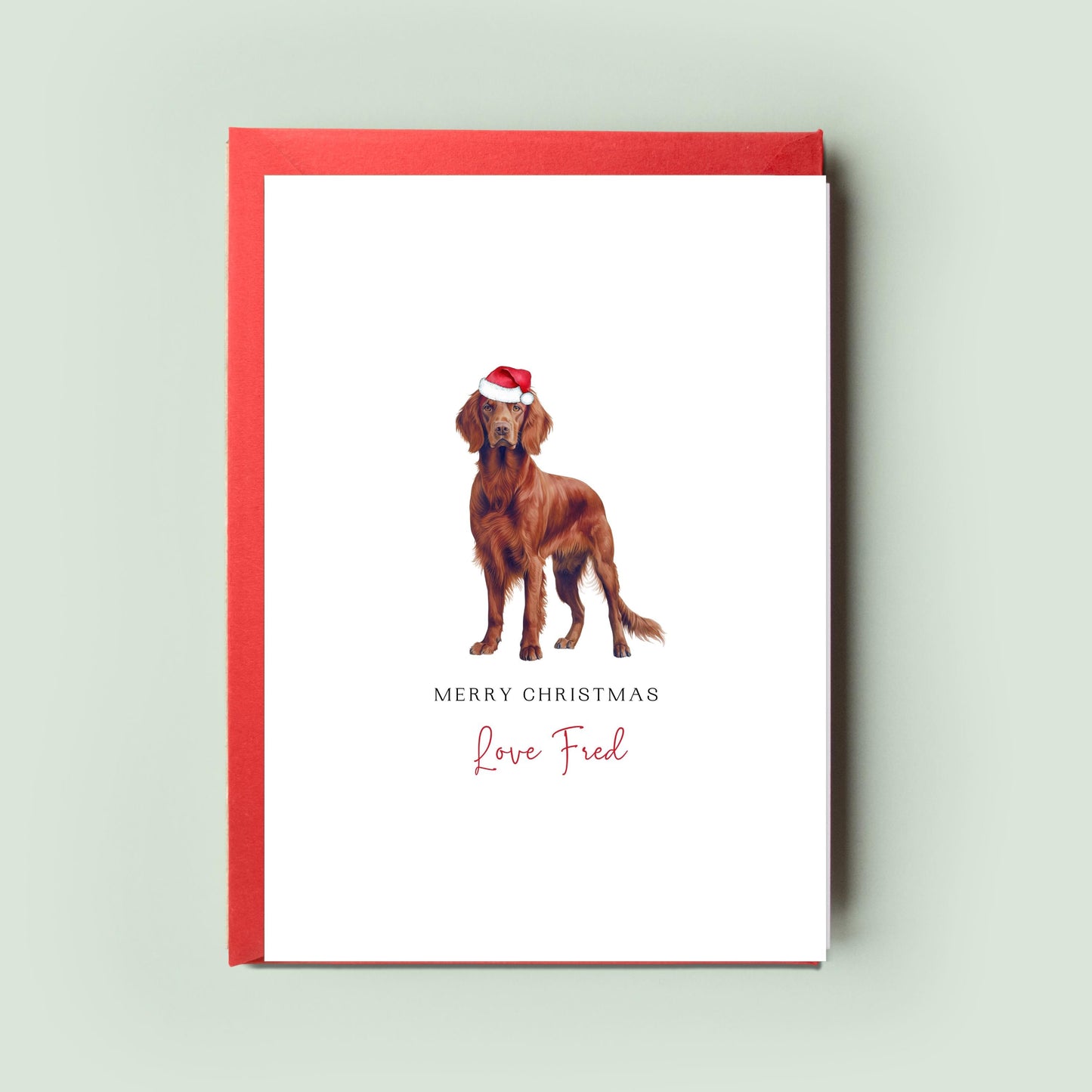 Red Setter Personalised Dog Christmas Card, For the Dog, From the Dog, Pet Christmas Card, Dog Card, Dog Dad, Dog Mum, Card, Merry Woofmas