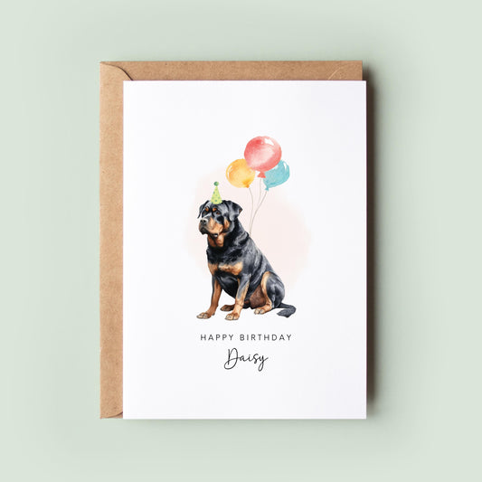 Rottweiler, Birthday Card from the Dog, Birthday Card for Dog Dad, Birthday Card for Dog Mum, Pet Card, From the Dog