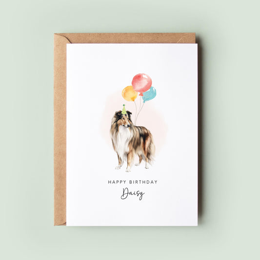 Rough Collie, Birthday Card from the Dog, Birthday Card for Dog Dad, Birthday Card for Dog Mum, Pet Card, From the Dog