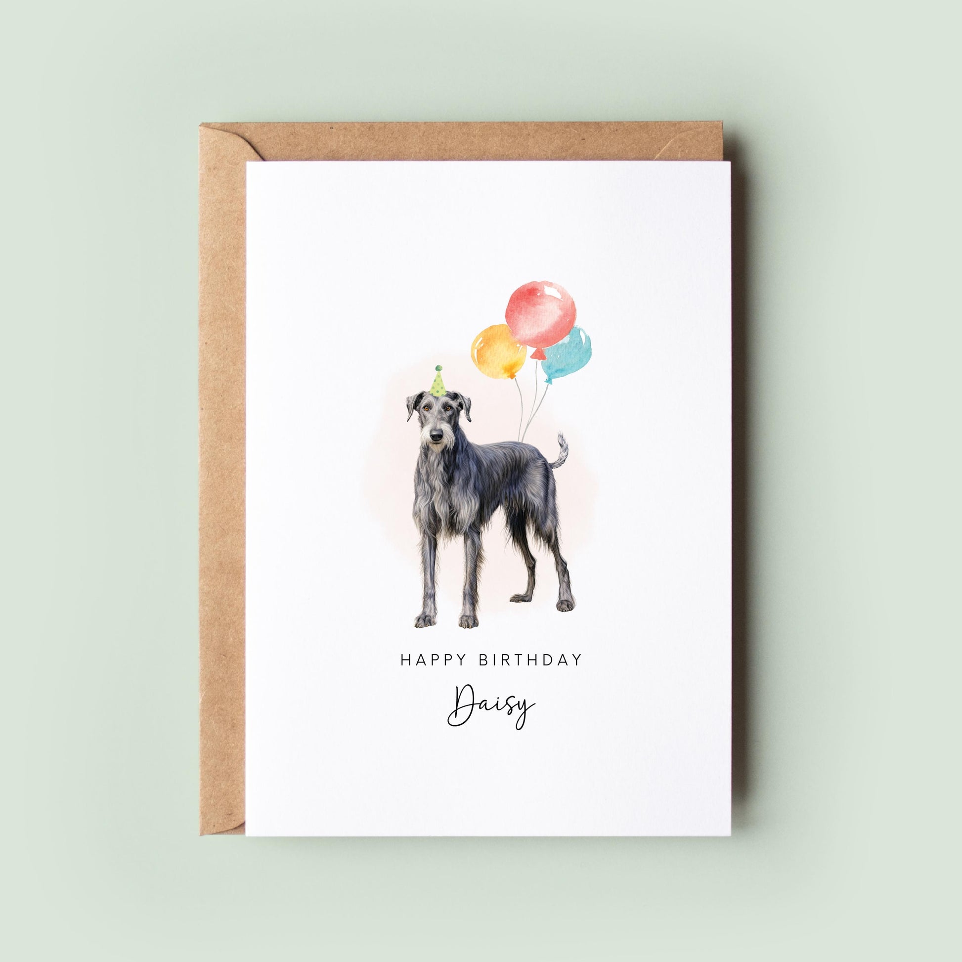 Scottish Deerhound Dog Birthday Card from the Dog, Birthday Card for Dog Dad, Birthday Card for Dog Mum, Pet Card, From the Dog