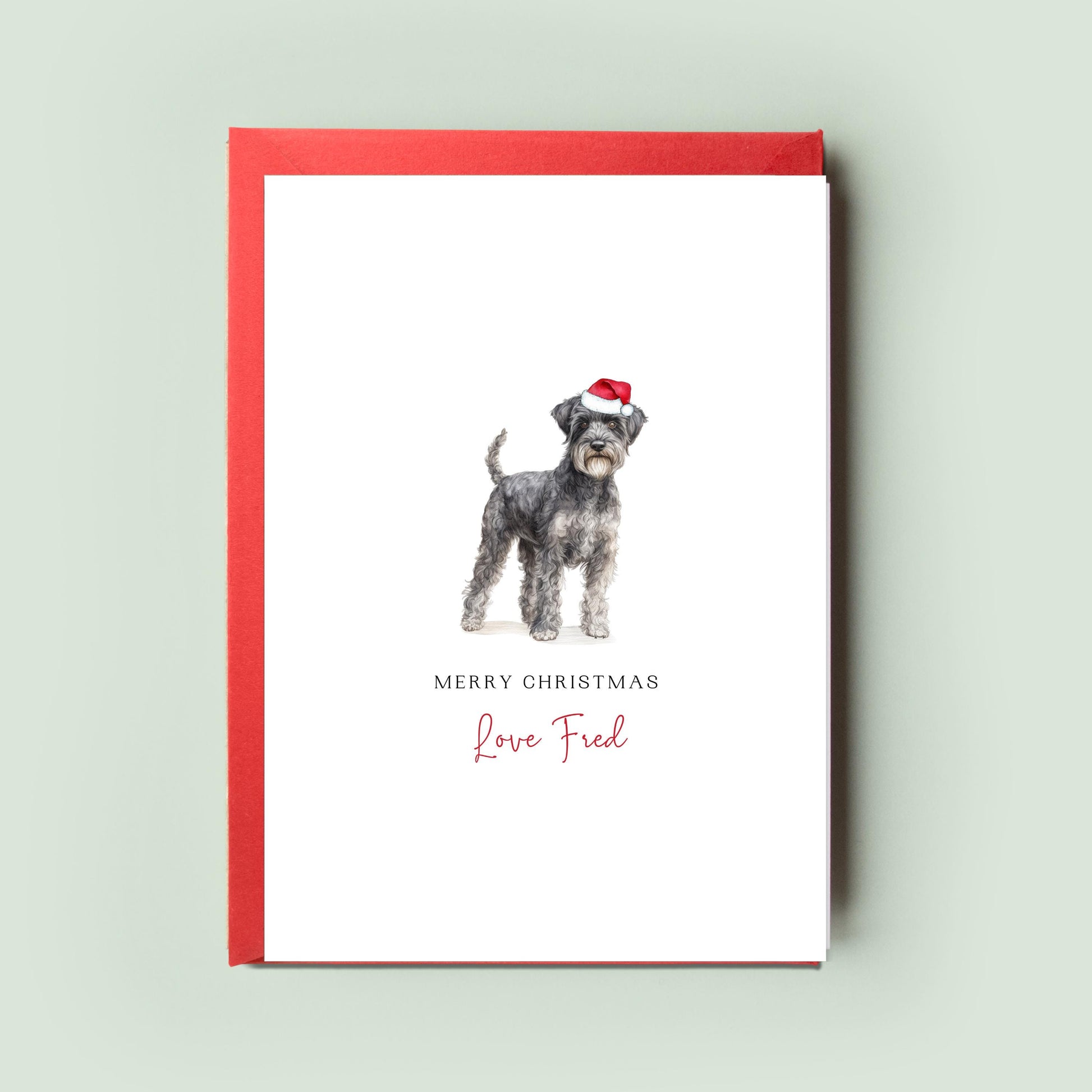 Schnoodle Personalised Dog Christmas Card, For the Dog, From the Dog, Pet Christmas Card, Dog Card, Dog Dad, Dog Mum, Merry Woofmas