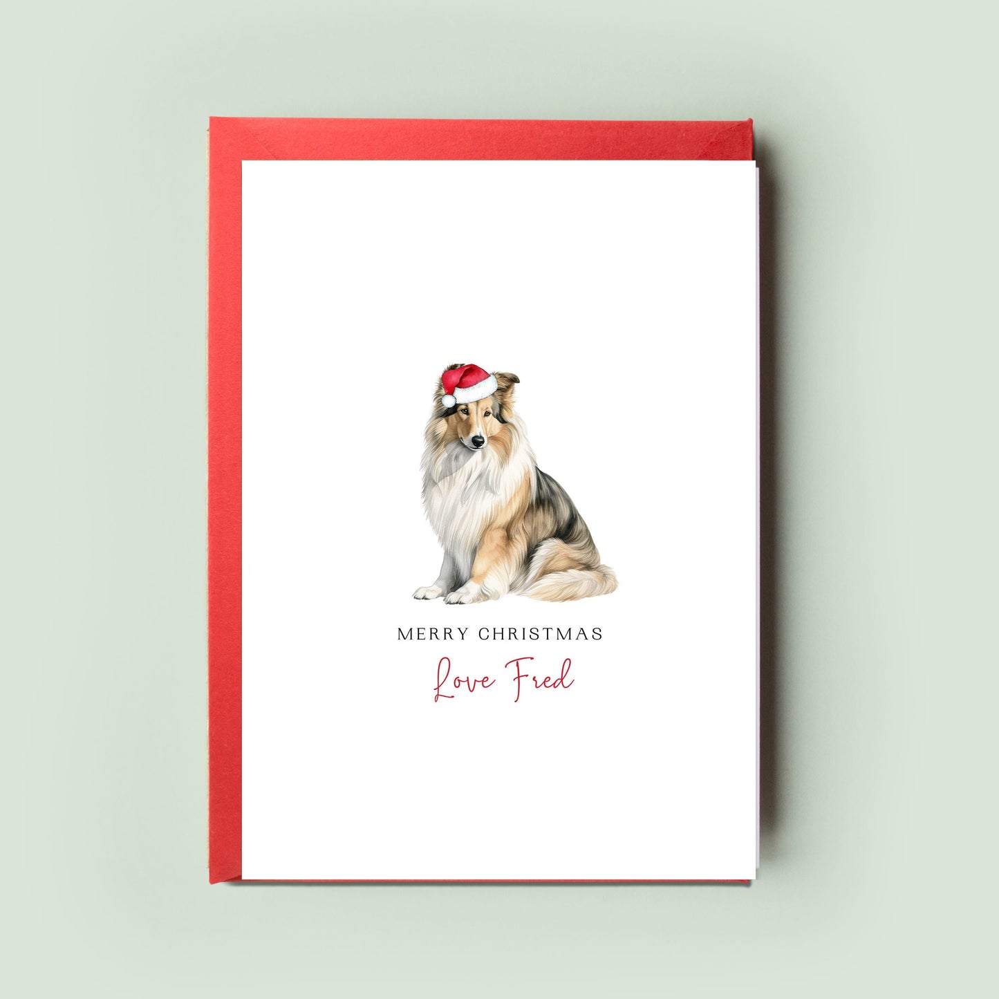 Shetland Sheepdog, Christmas Card from the Dog, Christmas Card for Dog Dad, Christmas Card for Dog Mum, Pet Card, From the Dog, To the Dog