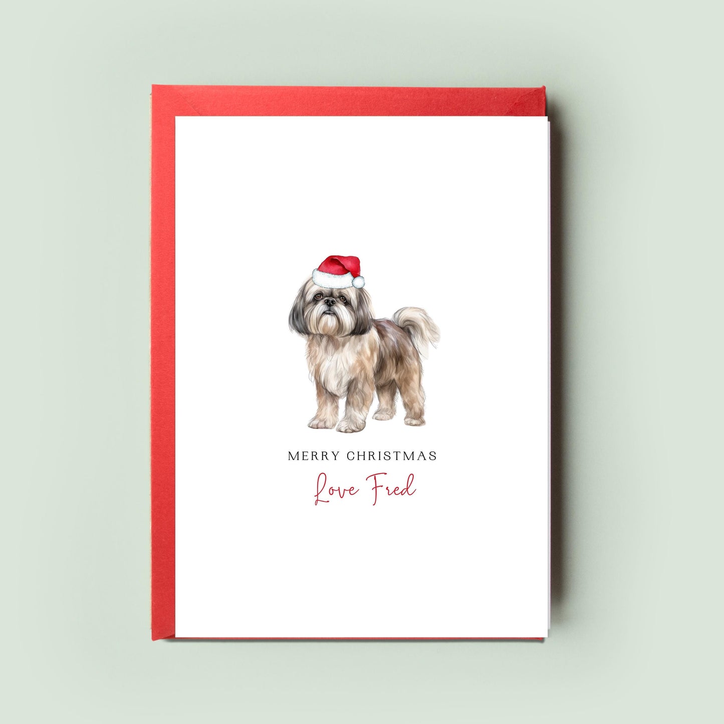 Shih Tzu Christmas Card from the Dog, Christmas Card for Dog Dad, Christmas Card for Dog Mum, From the Dog, For the Dog Card