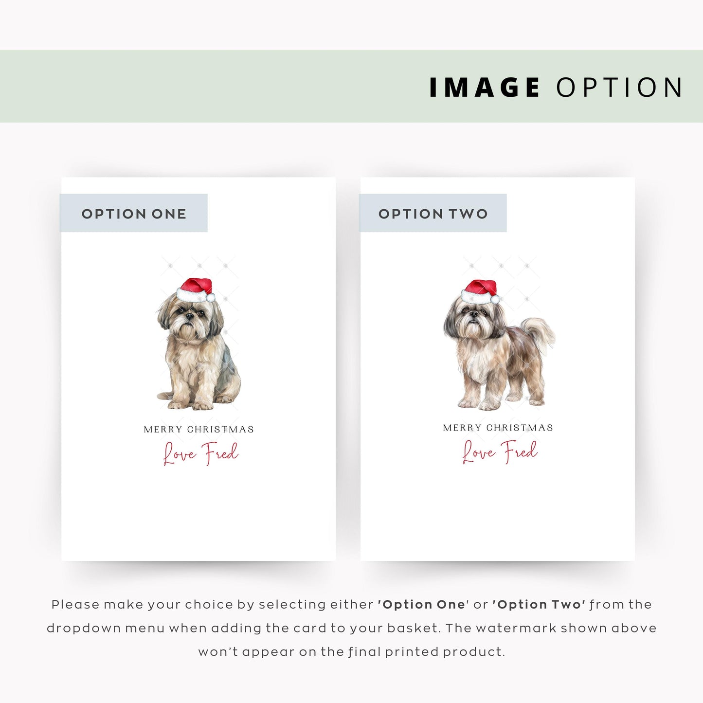 Shih Tzu Christmas Card from the Dog, Christmas Card for Dog Dad, Christmas Card for Dog Mum, From the Dog, For the Dog Card