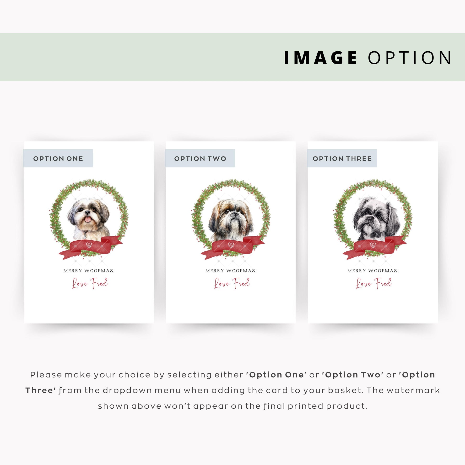 Shih Tzu Personalised Dog Christmas Card For the Dog