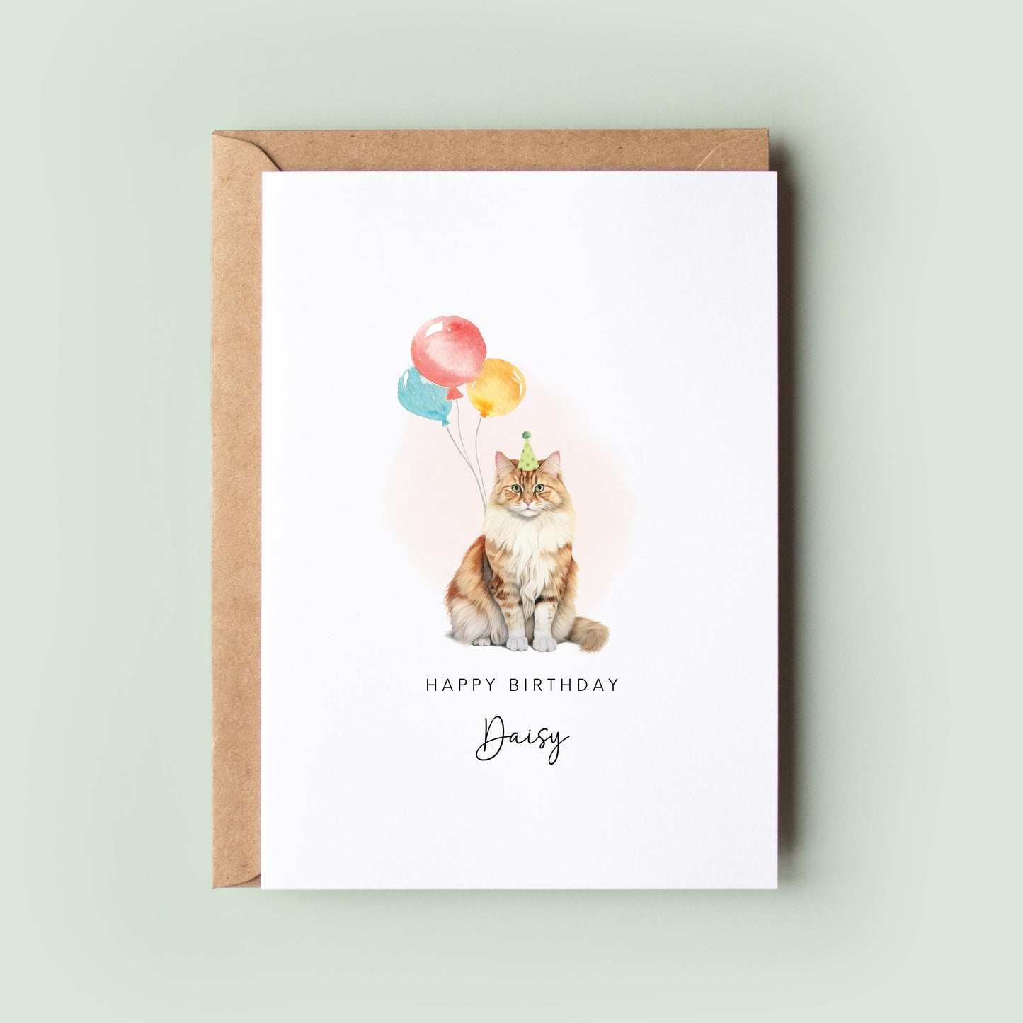 Siberian Pet Cat Birthday Greeting Card From/For The Cat