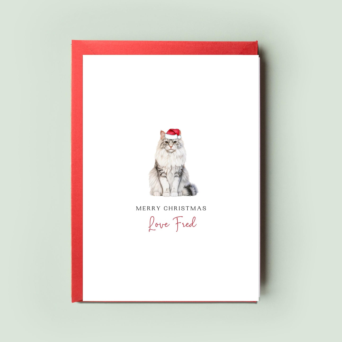 Siberian Cat Christmas Card from the Cat, Christmas Card for Cat Dad, Christmas Card for Cat Mum, Pet Card, From the Cat, To the Cat