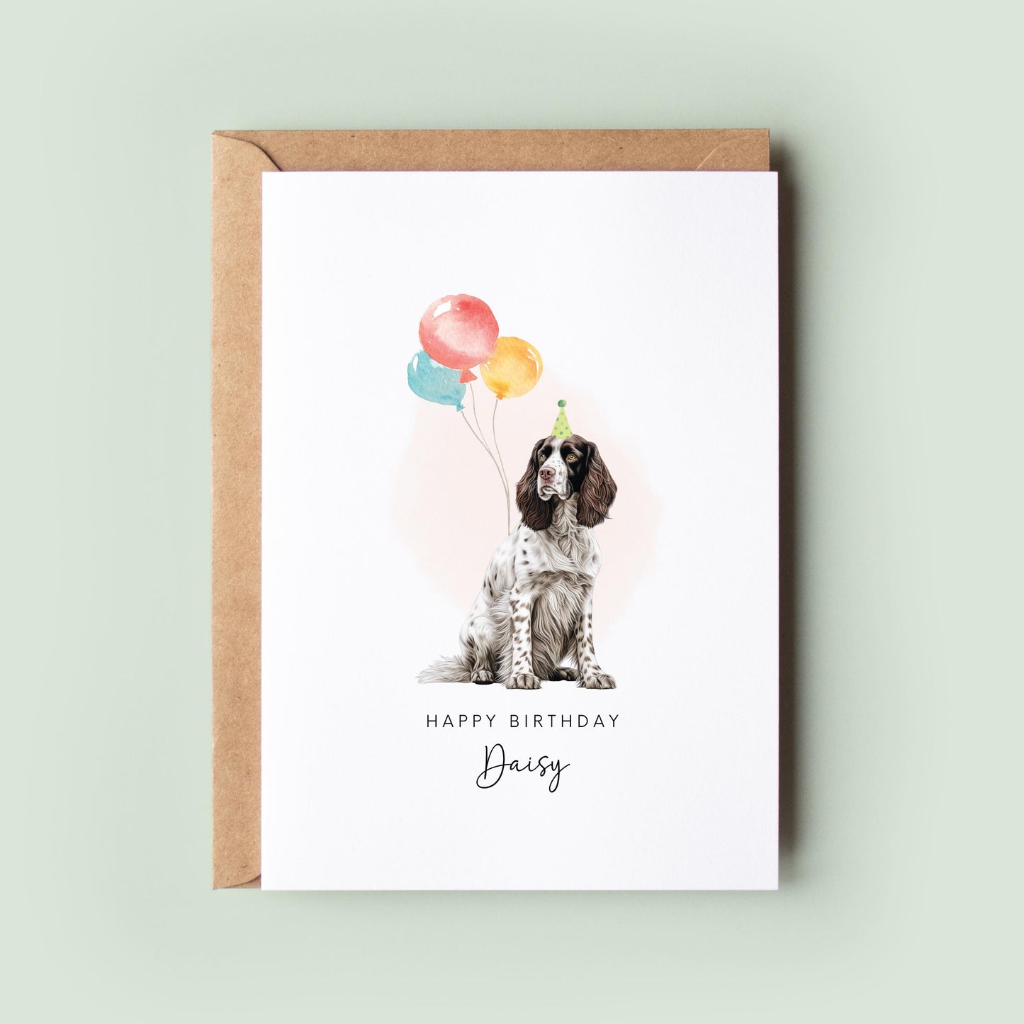 Springer Spaniel Pet Birthday Greeting Card From/For The Dog