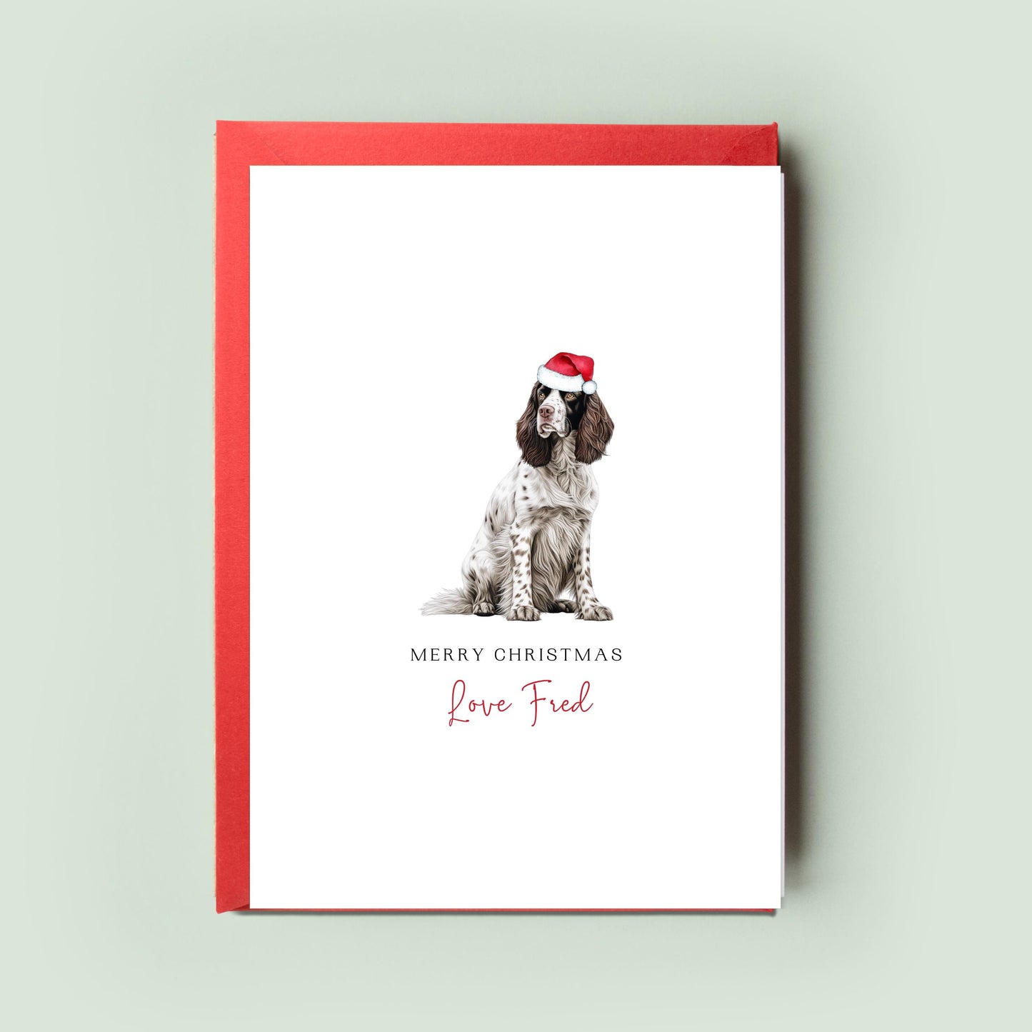 Springer Spaniel Christmas Card for Dog Dad