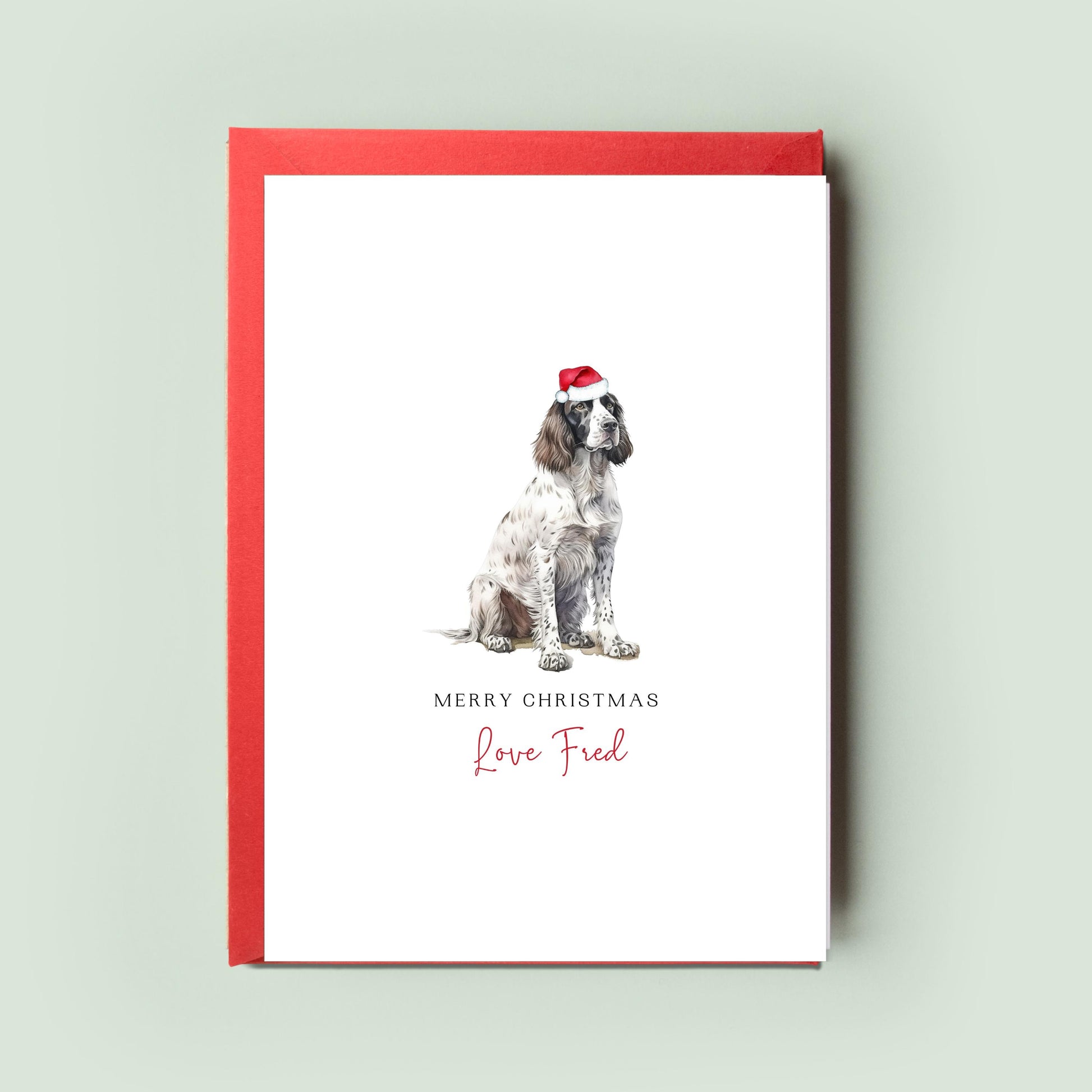 Springer Spaniel Christmas Card for Dog Dad