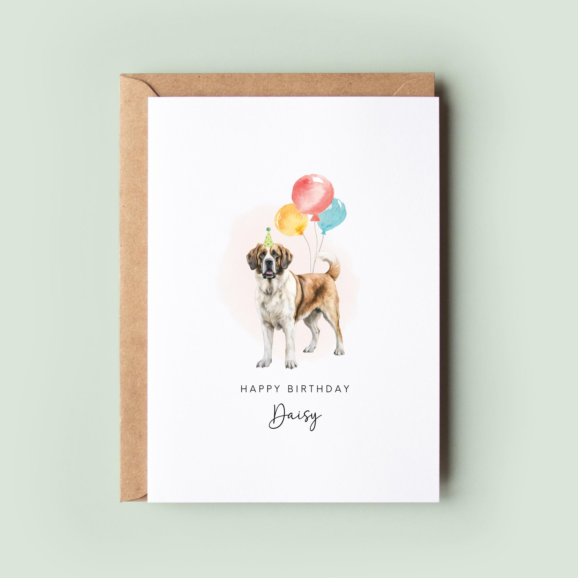 St Bernard Birthday Card from the Dog, Birthday Card for Dog Dad, Birthday Card for Dog Mum, Pet Card, From the Dog, To the Dog Card