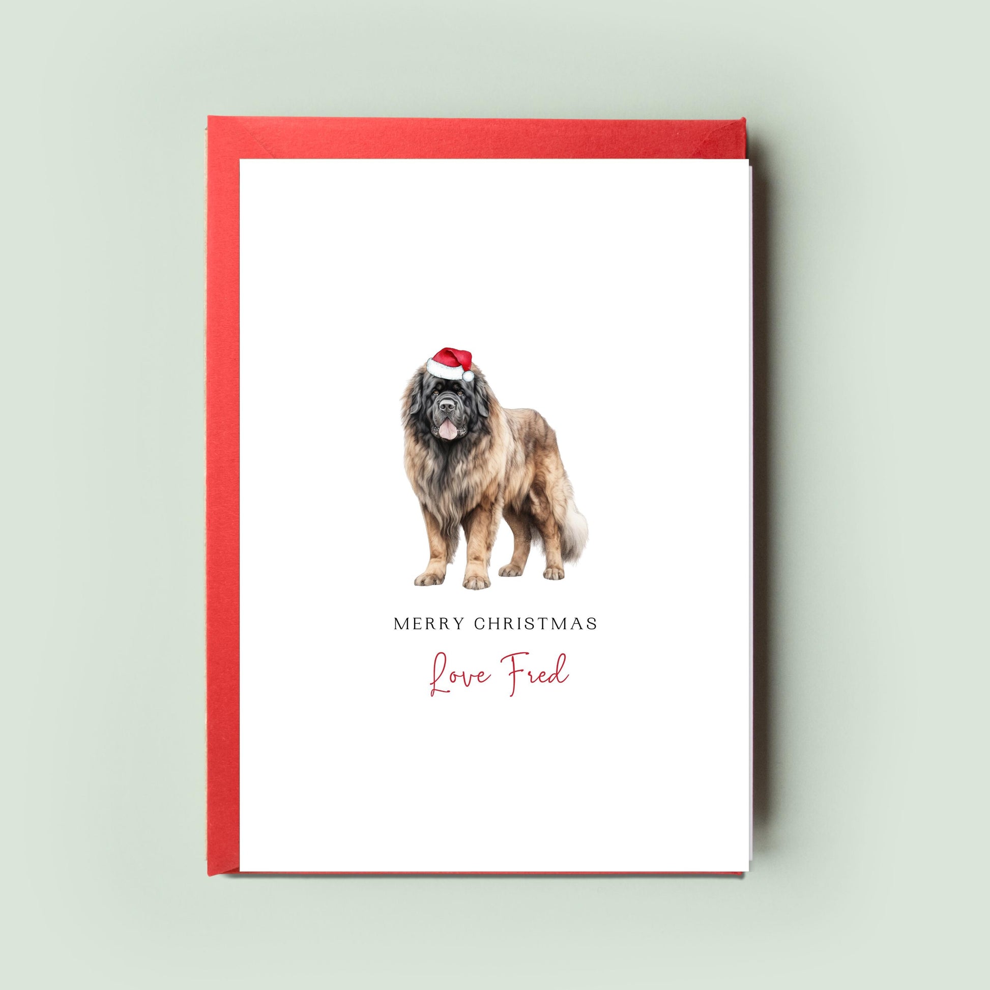 Tibetan Mastiff Personalised Dog Christmas Card, For the Dog, From the Dog, Pet Christmas Card, Card, Dog Dad, Dog Mum, Card, Merry Woofmas