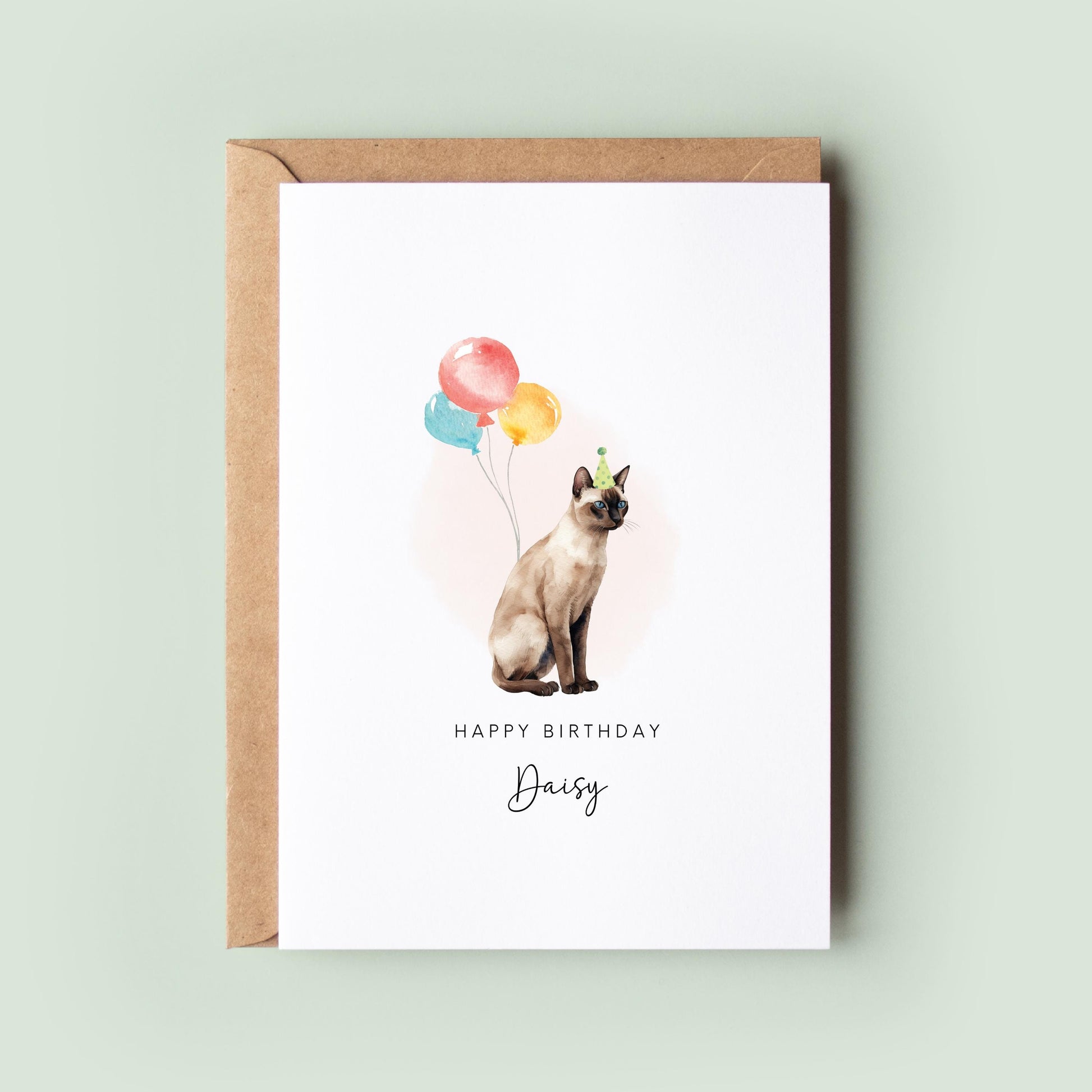 Tonkinese Cat, Birthday Card from the Cat, Birthday Card for Cat Dad, Birthday Card for Cat Mum, Pet Card, From the Cat