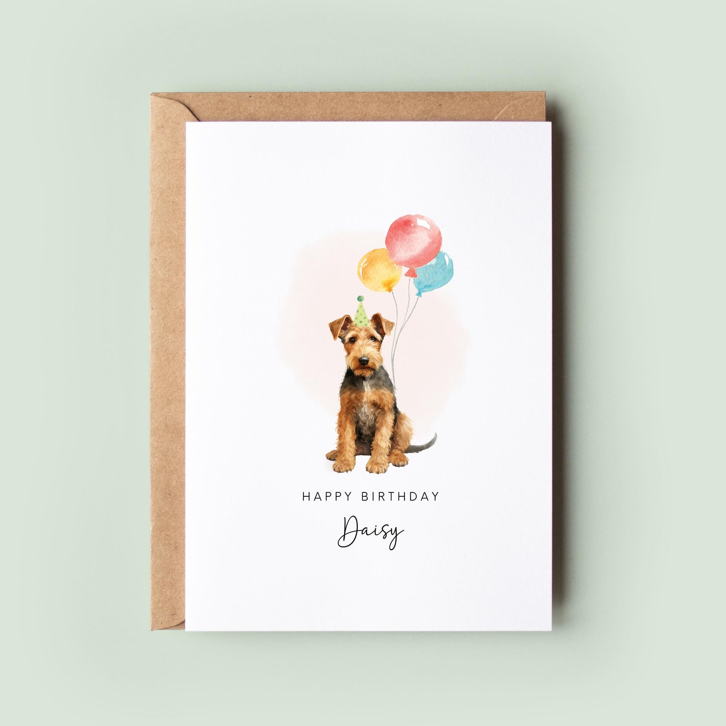 Welsh Terrier Pet Dog Birthday Greeting Card From/For The Dog