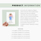 Product information graphic featuring text on the right details the print’s paper quality (270gsm white card stock), size options (A1 to A5), and environmental commitment.