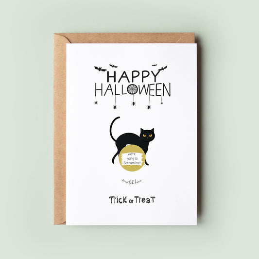 Halloween Cat Themed Card Gift Scratch Card