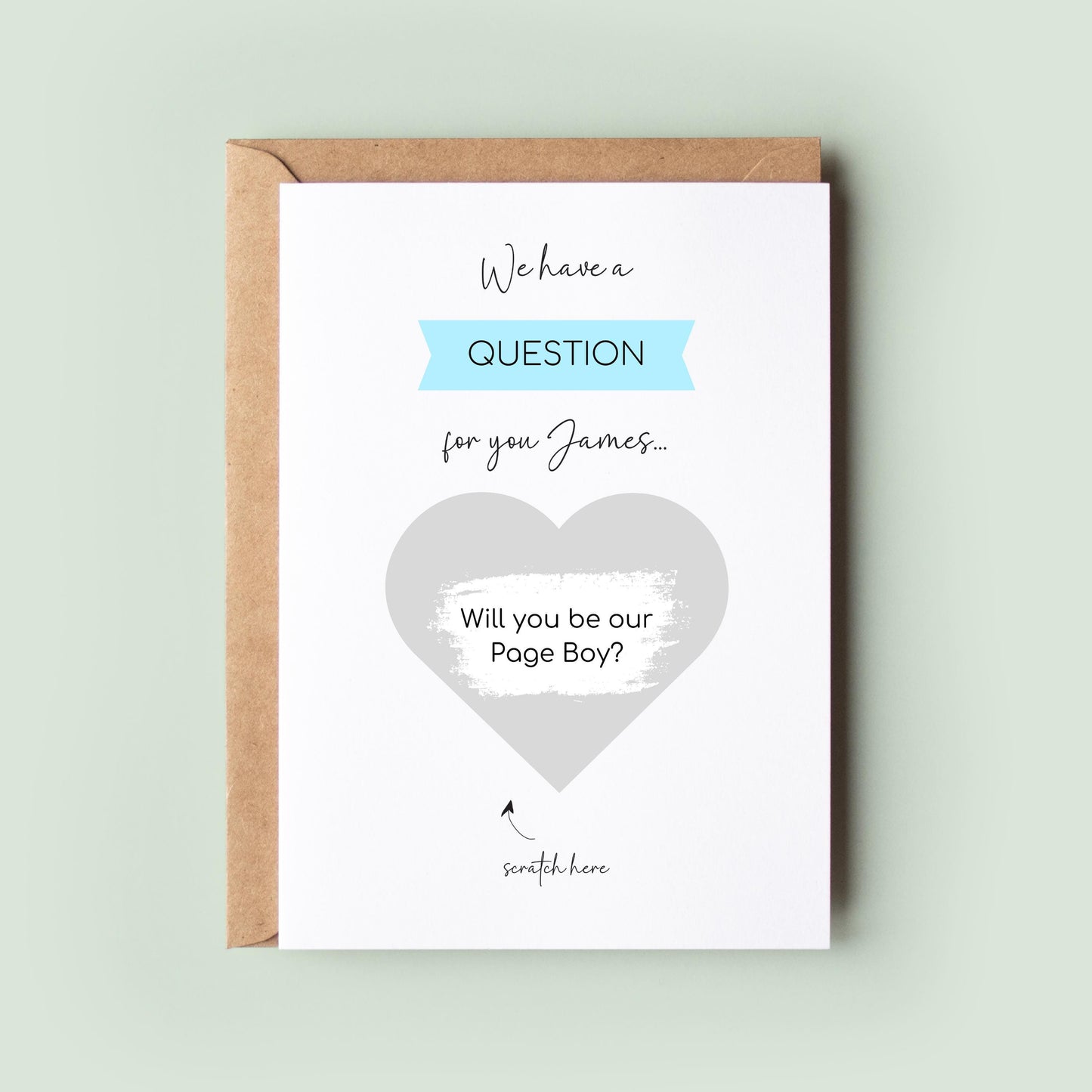 Page Boy Scratch Off Card, Will You Be My Page Boy Card, Page Boy Proposal Card, Best Man, Wedding Card, Scratch Card, Page Boy Gift #087