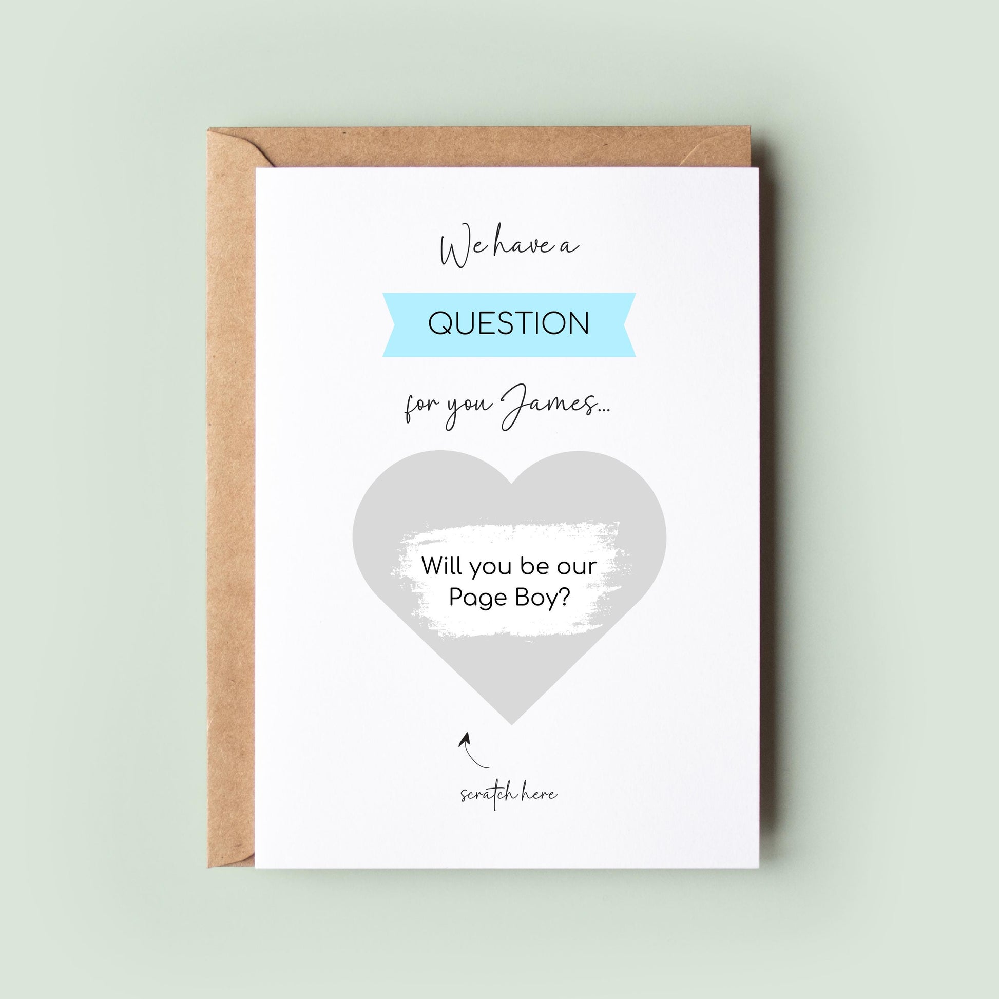 Page Boy Scratch Off Card, Will You Be My Page Boy Card, Page Boy Proposal Card, Best Man, Wedding Card, Scratch Card, Page Boy Gift #087