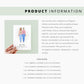 Product information graphic featuring text on the right details the print’s paper quality (270gsm white card stock), size options (A1 to A5), and environmental commitment.