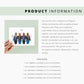 Product information graphic featuring text on the right details the print’s paper quality (270gsm white card stock), size options (A1 to A5), and environmental commitment.