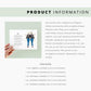 Product information graphic featuring text on the right details the print’s paper quality (270gsm white card stock), size options (A1 to A5), and environmental commitment.