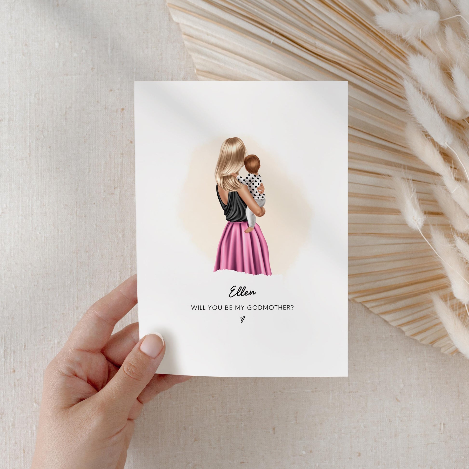 Will You Be My Godmother Card with Personalised Message