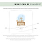 Personalised christening or baptism card for boys featuring Noah’s Ark with animals and cross, blue watercolour accents. Customisable with name and date. Ideal for son, godson, nephew, brother or grandson.