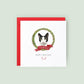 Personalised Japanese Bobtail cat Christmas card with festive wreath design. Ideal holiday card for Cat Mum, Cat Dad, or a cat sitter.