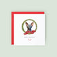 Personalised Lykoi cat Christmas card with festive wreath design. Ideal holiday card for Cat Mum, Cat Dad, or a cat sitter.