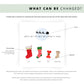 Personalised Christmas pregnancy announcement card with festive stockings and “Santa isn’t the only one coming to town” text, ideal for sharing baby news.