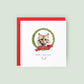 Personalised Ragamuffin cat Christmas card with festive wreath design. Ideal holiday card for Cat Mum, Cat Dad, or a cat sitter.