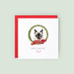 Personalised Balinese cat Christmas card with festive wreath design. Ideal holiday card for Cat Mum, Cat Dad, or a cat sitter.
