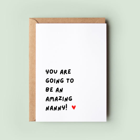 Mum Pregnancy Reveal Card, New Nan Card, Card for New Grandma, Mum We're Having A Baby, Nanny Pregnancy Reveal, Gift for New Nan