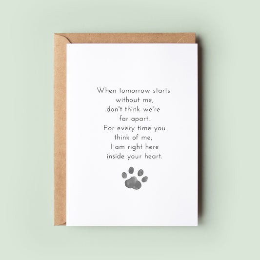 Pet Loss Sympathy Card, Pet Bereavement Card, Pet Death, Animal Sympathy Card, Dog Loss Card, Cat Loss Card, Rainbow Bridge #072