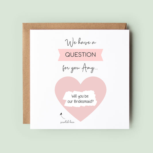 Bridesmaid Scratch Off Card, Will You Be My Bridesmaid Card, Bridesmaid Proposal Card, Wedding Card, Scratch Card, Bridesmaid Gift