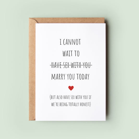Funny Card for Groom, Card for Bride, To My Groom on our Wedding Day, Love Card, To My Husband, To My Wife, Rude Card, Wedding Night - #041